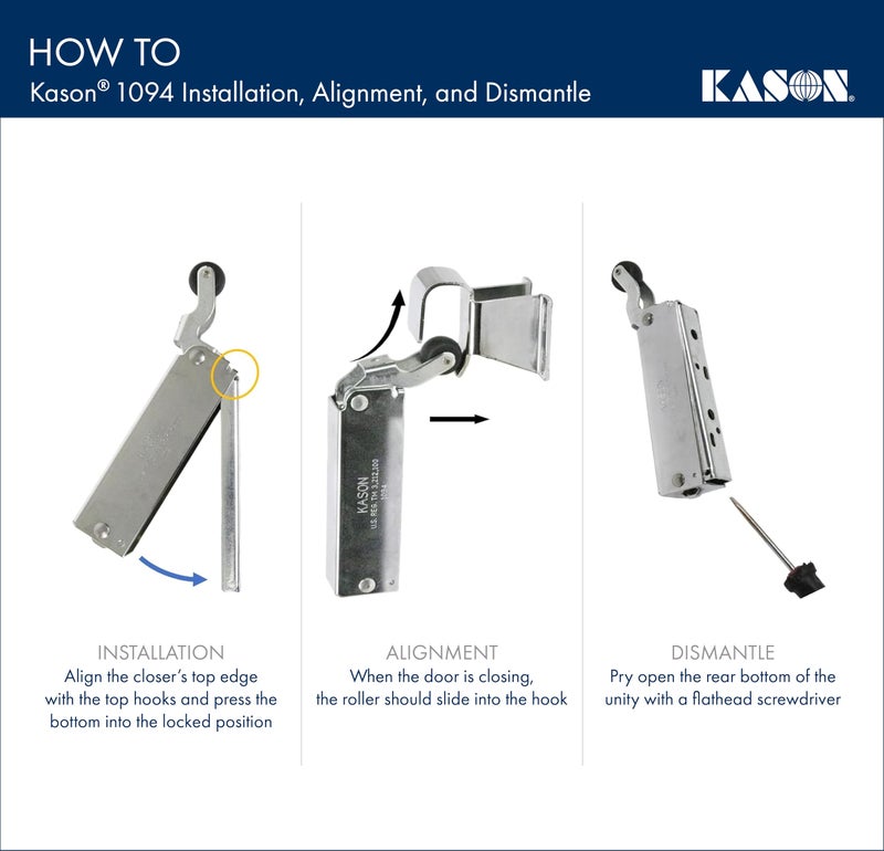 Kason 1094 SureClose Hydraulic Door Closer, Exposed Mounting, 11094000003 - Image 5